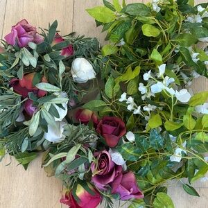 Artificial Rose and Vine Garland